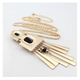 Модный аксессуар, черное длинное ожерелье с кисточками, 99 карат, европейский стиль