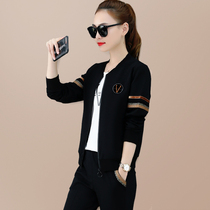 Sports women autumn casual wear baseball clothes women 2021 new spring and autumn clothes loose Korean style set tide three sets