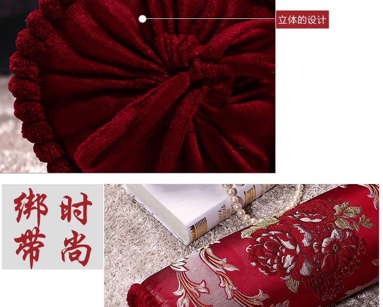 Gối kẹo châu Âu mới Trung Quốc phong cách dân tộc Trung Quốc phong cách sofa hình trụ đệm gối tay gối gối đệm ghế