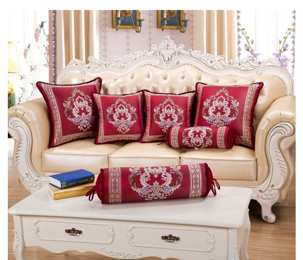 Kẹo đa năng châu Âu gối sofa gối gối tay để tăng thời trang gió quốc gia hình trụ đệm eo với lõi Gối văn phòng 2 trong 1