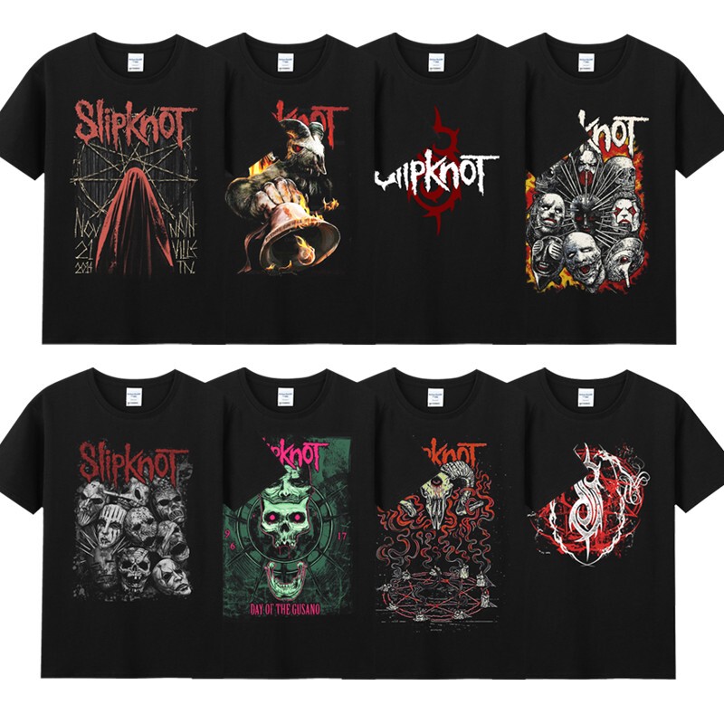 Summer Men's Rock Pure Cotton Round Neck Short-Sleeved Music Merchandise Rock Slipknot Band T-Shirt