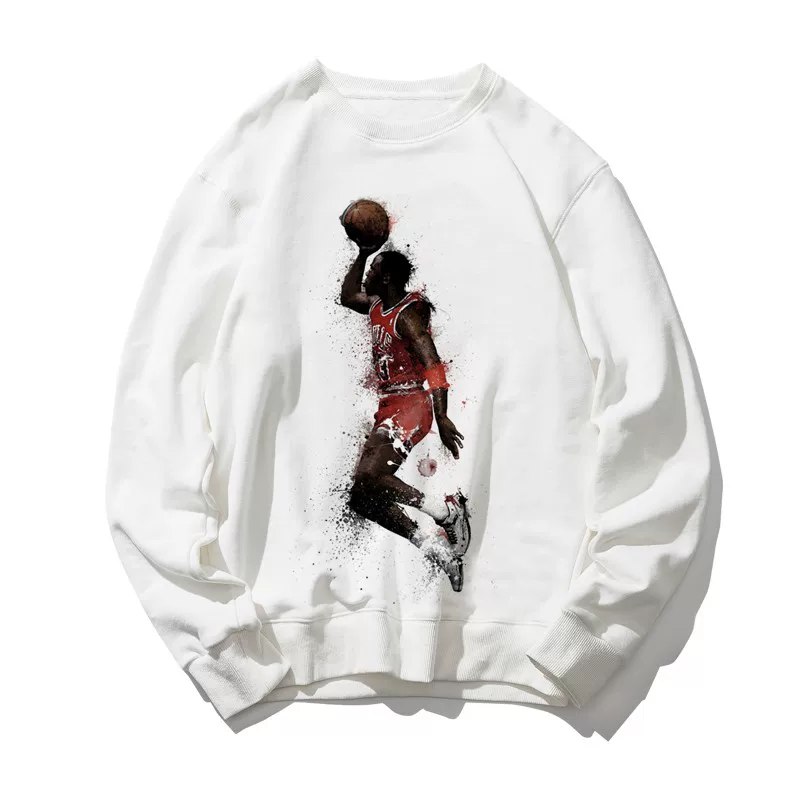 Свинг-куртка с принтом Ink Wind Jordan Dunk Jordan Surrounding Printing весна и осень с длинными рукавами без шапки мужская кооперативная коллекция, свитшот с круглым вырезом