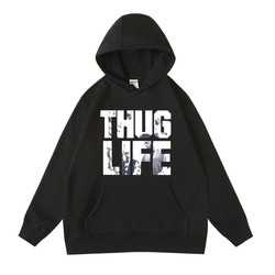 Gangster street hip-hop rap thug life trendy loose sports velvet hoodie men's sweatshirt