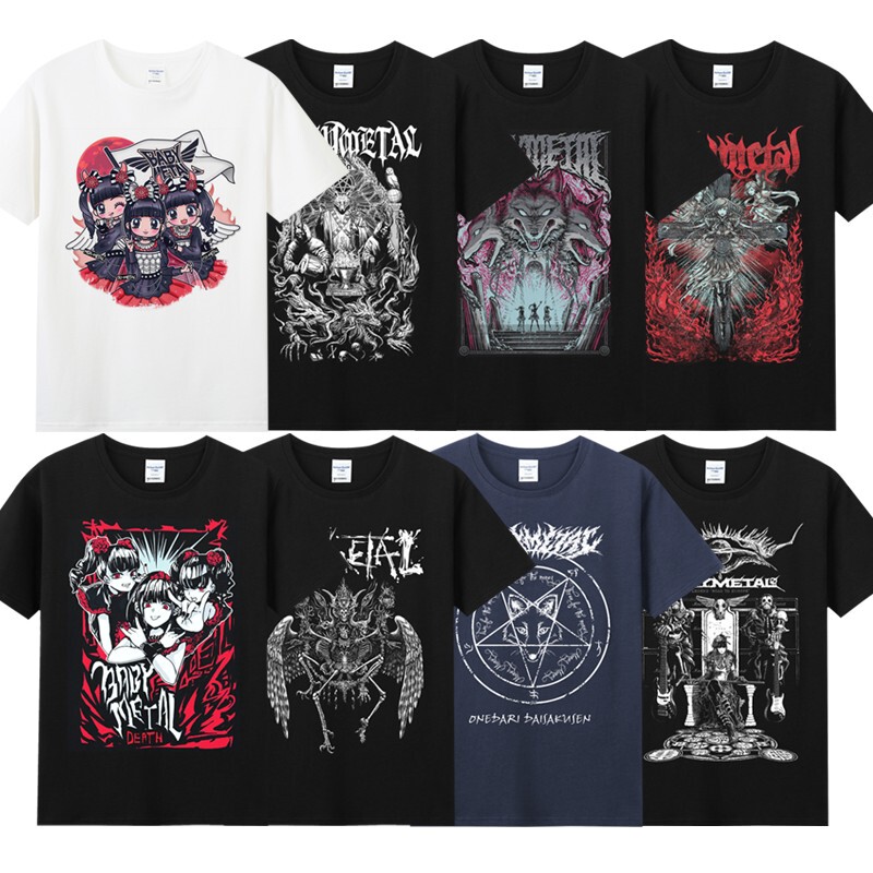 Pure Cotton Round Neck Men's T-Shirt Short Sleeve Half Sleeve Summer Men's Clothing Youth Clothes Babymetal Band