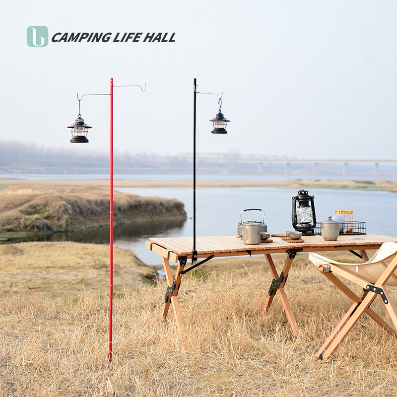 Outdoor aluminum alloy lamp holder Barbecue night fishing lamp holder Portable stall light pole Foldable camping light pole