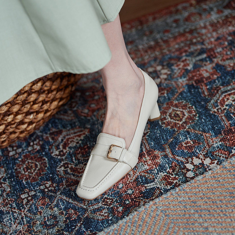 Givenivan Harder of the temperament 2023 metal buckle heel heel heel and female heel leather