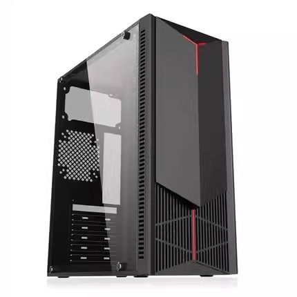 Сторона настольного компьютера ATX через игровое стекло USB3.0, размер 
