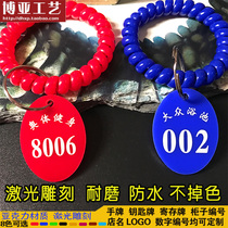  Acrylic number plate custom rubbing bath digital hand card Key card storage card Locker number card
