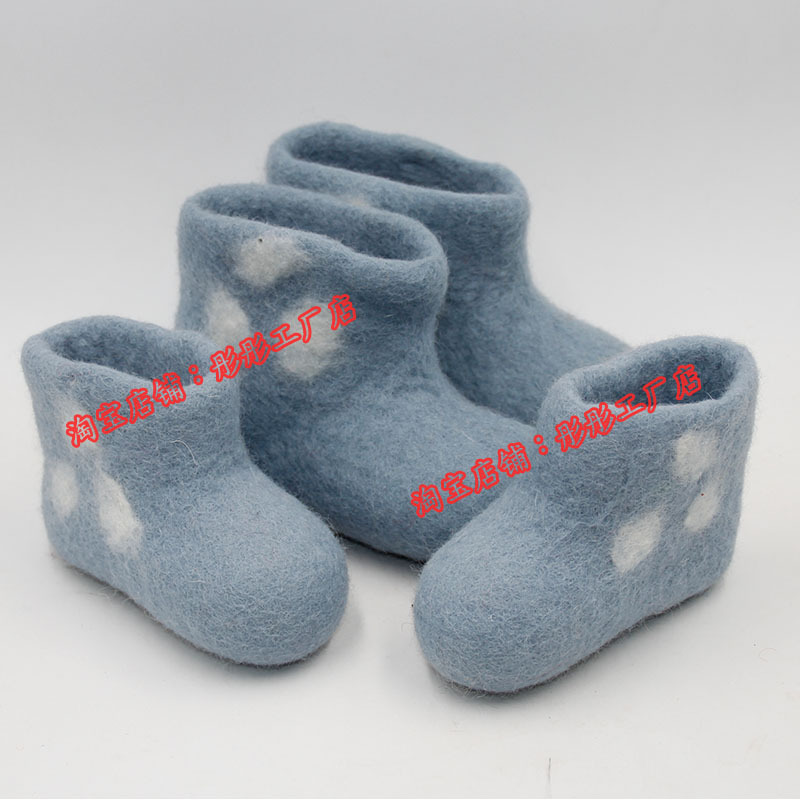 Wool Felt Boots, Floor Shoes, Mongolian Felt Shoes, Felt Gaada Shoes, Felt Home Shoes for Women, Northeastern Russia, Cold-Proof
