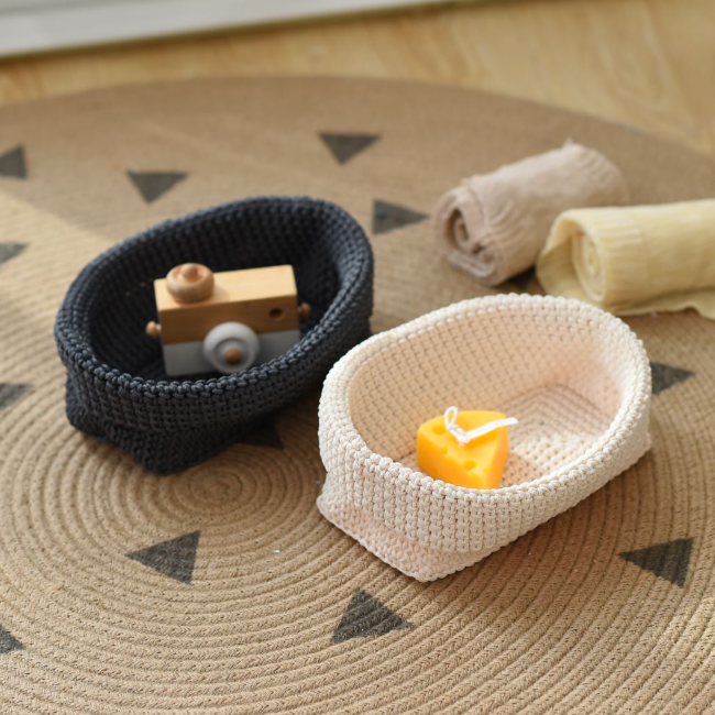 Simple small sundries storage basket bathroom cosmetics finishing box desktop wardrobe drawer storage box underwear storage basket