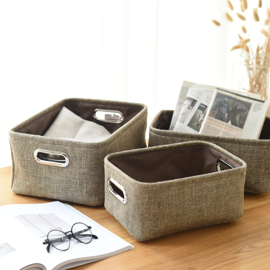 Cotton Hemp Cloth Art Containing Basket Tabletop containing basket Miscellaneous Finishing Containing box Hand snacks finishing basket storage box