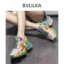 BVLILKA selects quality focuses on high-end color collision fashionable and versatile thick sole casual and versatile sports shoe support