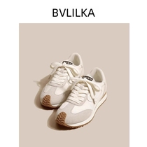 BVLILKA focuses on high-end comfortable retro genuine leather waffle forrest shoes casual sports thick-soled moral training shoes