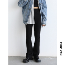 CHICVEN endless migration retro modern slim slim slim high elastic waist micro flared pants supermodel pants