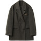 CHICVEN Blurred Border Winter New Style Korean Wool Blazer Mid-Length Maillard Coat