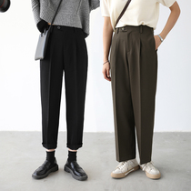 CHICVEN Free Continuation Leisure Joker Pure Color Daping Feet Pants Small Feet Suit Children Autumn