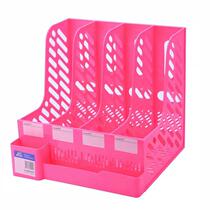 Xinqi color three-column document column quadruple file basket with pen holder data rack file holder four-column File frame