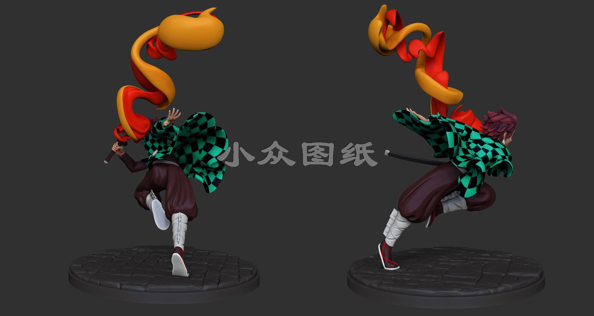 D000013 - Ghost Tanjiro 3D printing model stl handles high - precision material files