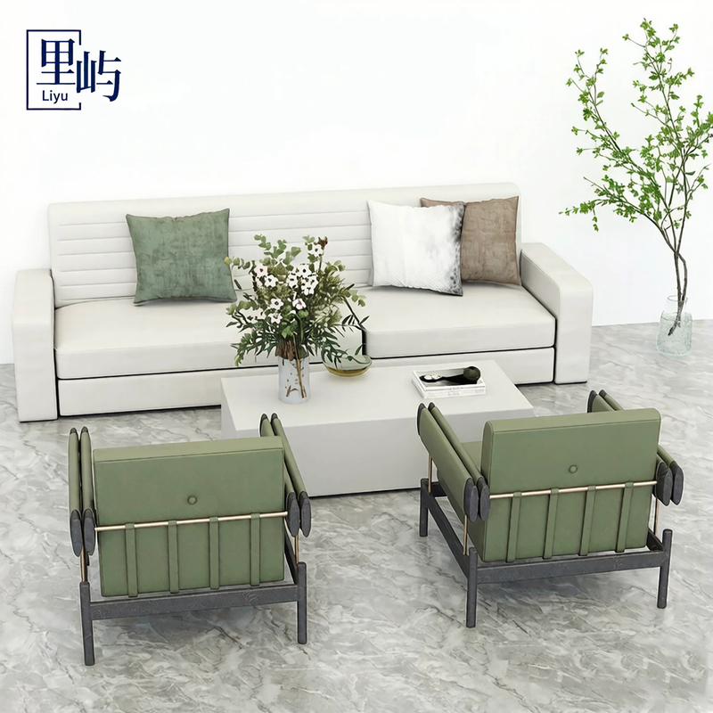 Sales Office Negotiation Sofa, Modern Hotel Lobby Rest Area Reception Office Sofa and Coffee Table Set Sales Office Negotiation Sofa, Modern Hotel Lobby Rest Area Reception Office Sofa and Coffee Table Set
