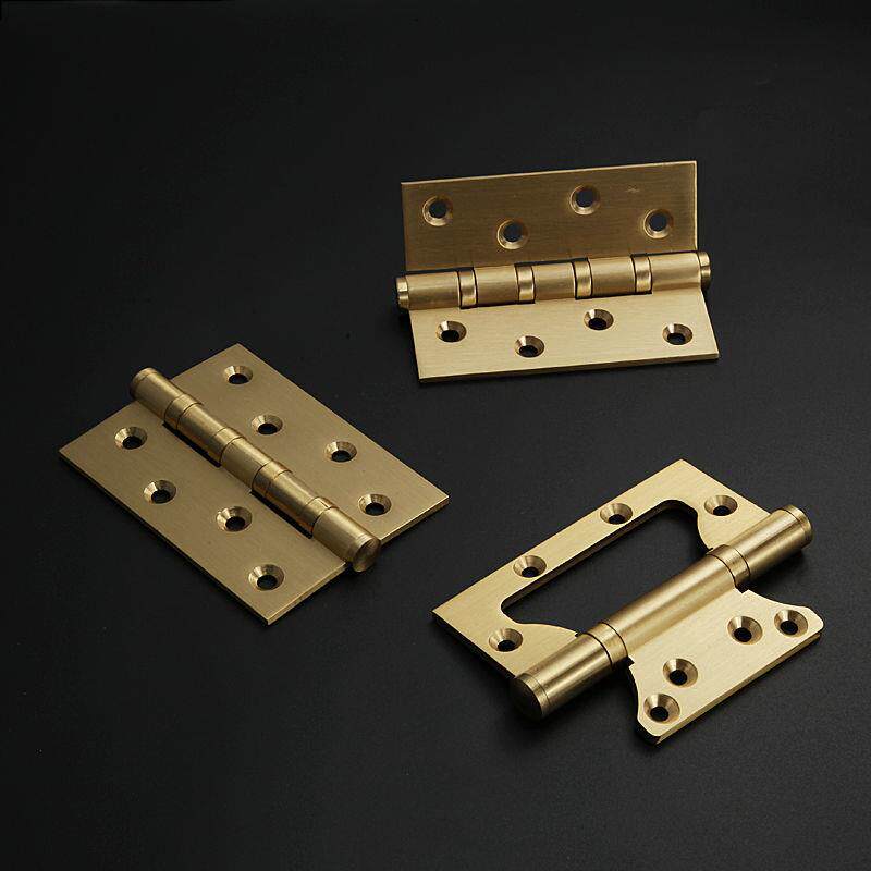 Full copper hinge pure copper primary-secondary hinge mute thickened door hinge copper loose-leaf primary-secondary free notching silencing dark hinge