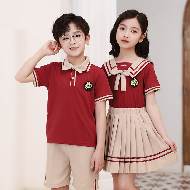 Kindergarten class uniforms Costume School Uniform for Primary School Students Summer Short sleeves Sport Graduation College Wind Kindergarten Order