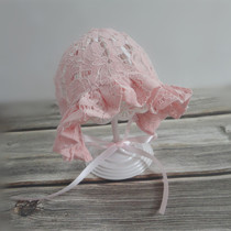 Baby hat Summer sunshade thin female baby Princess court hat Infant children sunscreen Korean version hollow lace hat