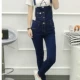 Mùa xuân mới phiên bản Hàn Quốc của dây đeo chân nhỏ denim bib nữ đại học gió thường mặc quần jumpsuit mỏng quần jean ống đứng nữ đẹp