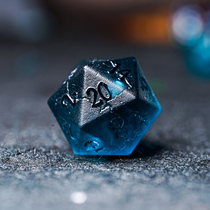 Color Blue Lightning Zircon Runner Dice Frosted embossed COC Run Mission DND dice 20 noodles 6 face dice