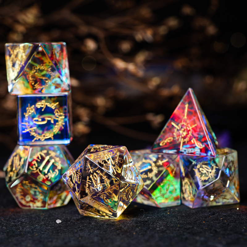 Magic color Crystal COC running ball dice DND dice TRPG DICE Sprite 20-sided dice custom cesulu