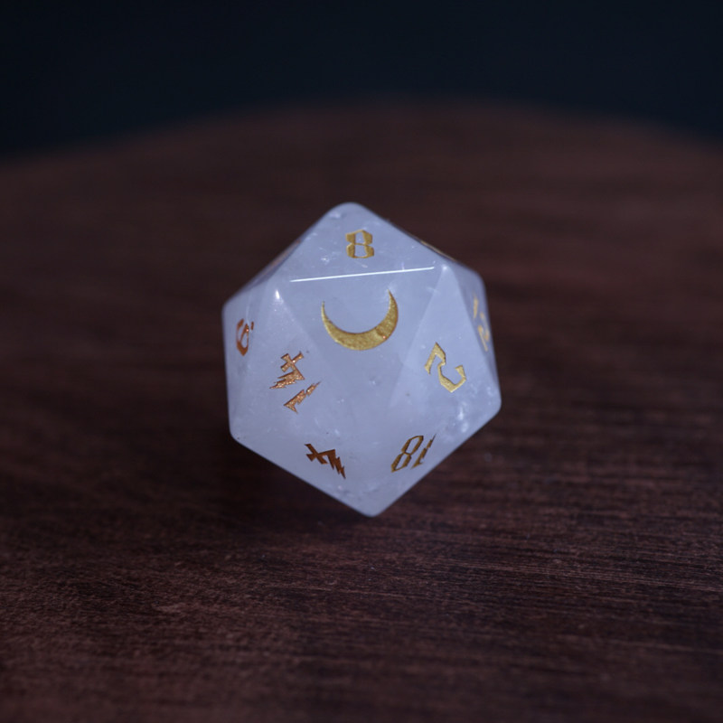 White Crystal Coc Running Dice Dnd Dice Trpg Dice Cthulu Running Group Natural Gem Polyhedron