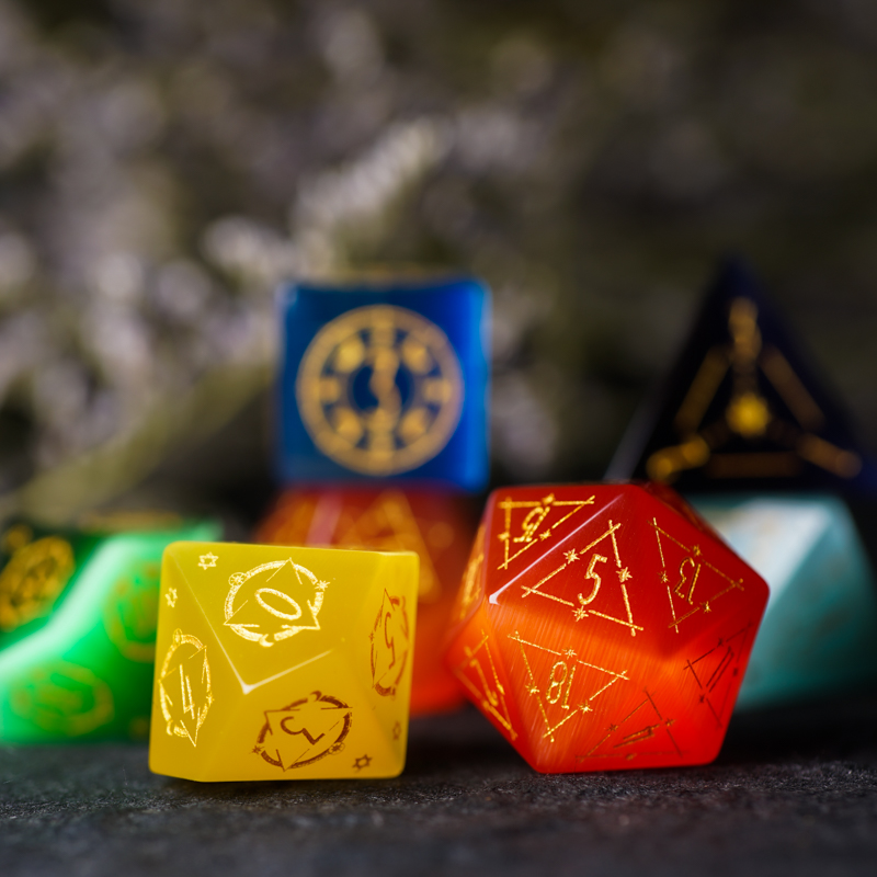 Cat Eye Stone Series Dnd Dice Dice Ksu Run Regiment COC Table Tour Runner Dice Trpg Trpg Dice Mix Hitch
