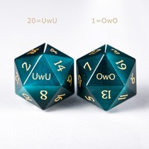 Ink green cat eye custom OwO UwU running group dice COC running group D20 gem dice running group DND