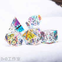 Symphony Crystal COC Running Group Dice DND Dice Cthulhu Running Group Starry Sky Magic Array Fantasy Night Gem TRPG