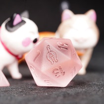 Pink K9 crystal running group dice COC dice dnd dice Cthulhu running group gem dice TRPG dice