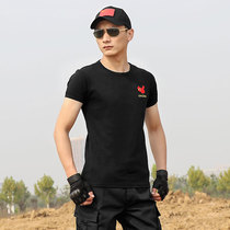 Summer embroidery short-sleeved T-shirt map Men and women military fans tactical round neck half sleeve slim clothes Special forces camouflage t-shirt