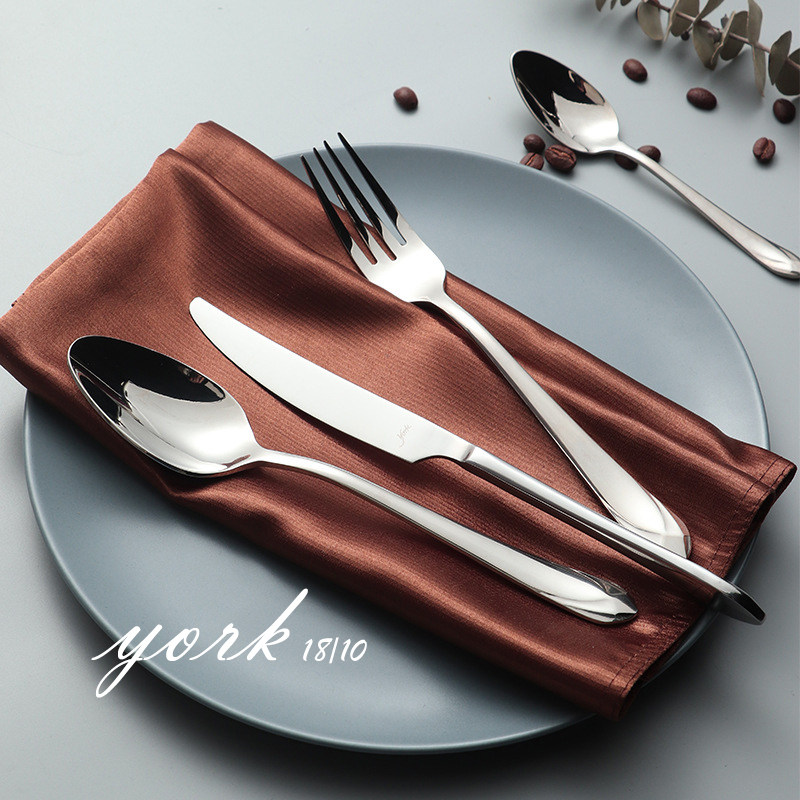 york 18 10 west dining knife fork spoon stainless steel tablespoon diamond cut tail handle cutlery foreign trade export USA