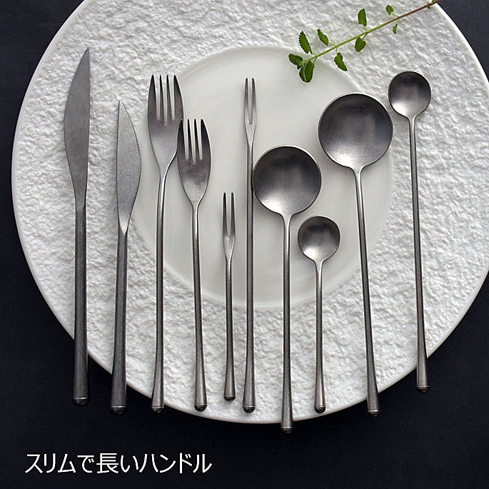Branches handle retro to make old knife fork spoons Japanese style sweet pitchforks with round head coffee spoons ice more long handle fruit forks