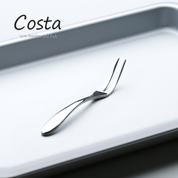 Costa Fruit Fork Double Tooth Fork Dessert Dessert Fork Cake Fork Thickened Stainless Steel Fork Foreign Trade Export UK