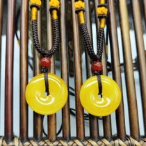 Russian material white nectar wax safe button pendant Amber Honey Chicken Oil Yellow Necklace Jewellery Lovers Necklace Pendant