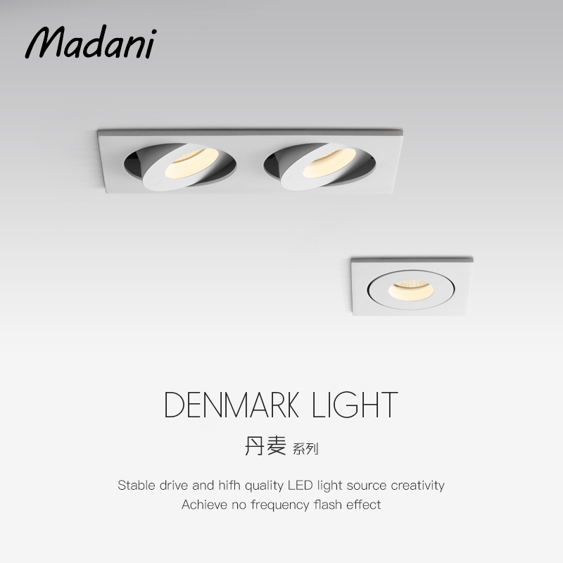 Madani Danish double-head downlight led spotlight concealed ceiling lamp rectangular format bold lamp