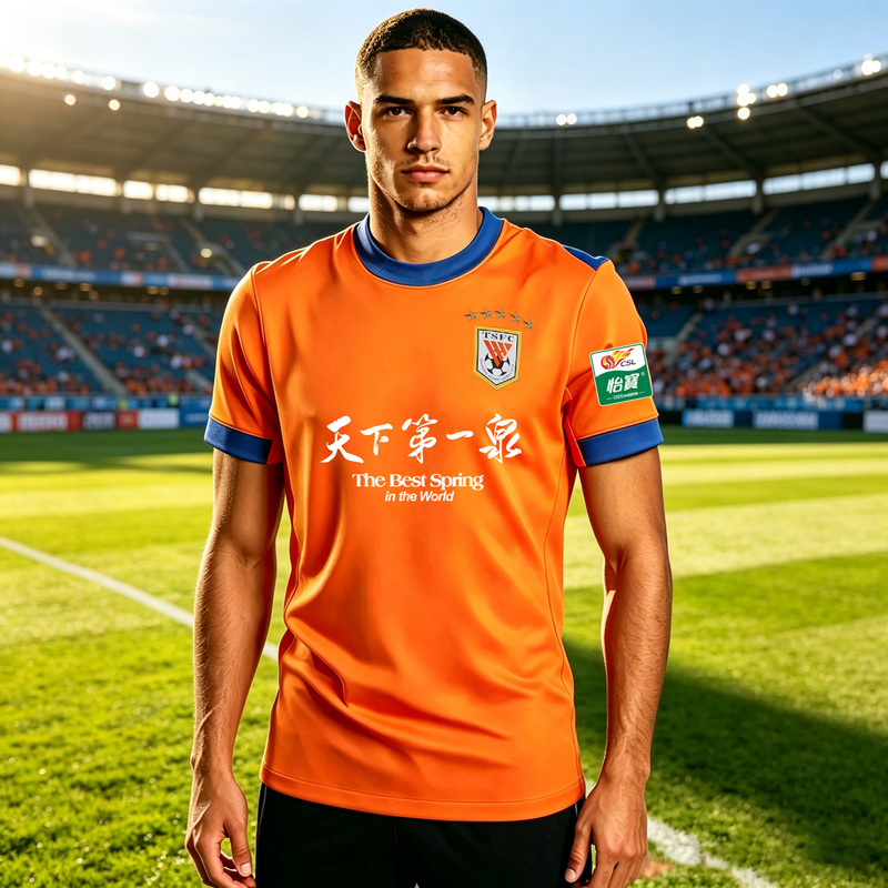 [Embroidery] 2026 Chinese Super League Football Jersey Shandong Taishan Quick-Drying Short-Sleeve Set Children's Team Uniform with Name and Number Printing