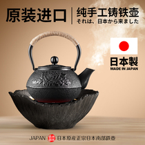 Japan imported iron pot Peony handmade cast iron pot Electric pottery stove teapot Tea stove kettle household set