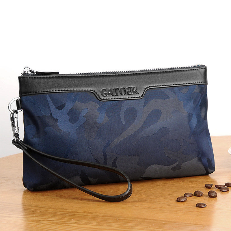 Trendy men's clutch bag Oxford cloth men's handbag casual small bag envelope bag mobile phone bag canvas clip bag wrist bag new