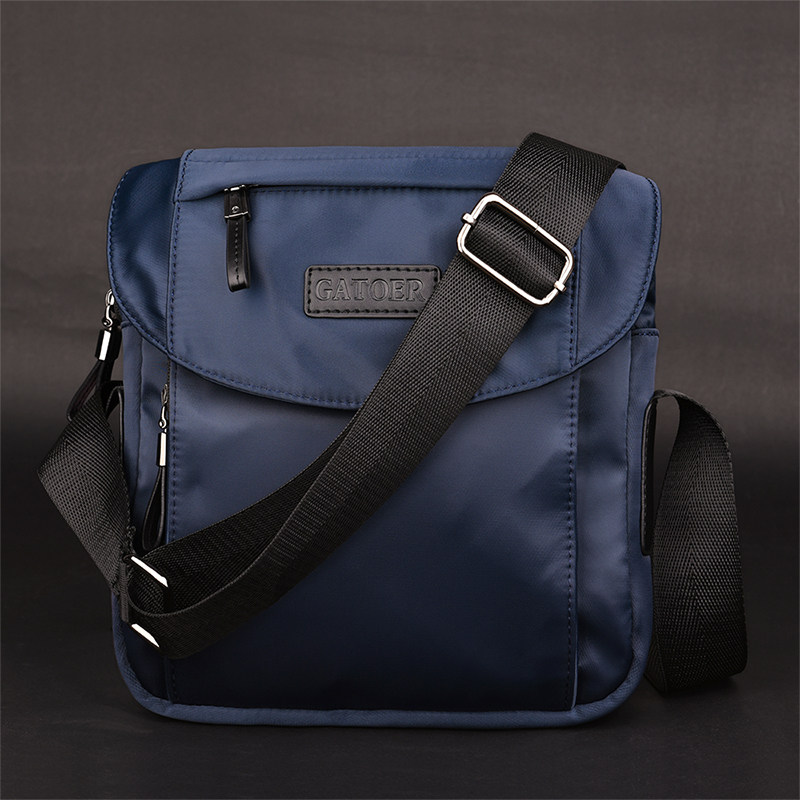 Casual Korean style shoulder bag flip nylon men's bag oblique cross small backpack men's canvas Oxford spun messenger bag tide