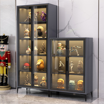 Hand-Made Display Cabinet Ornaments Dust-Proof Glass Cabinet Bookcase Modern Light Luxury Lego Model Toy Display Cabinet Storage Cabinet