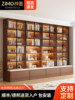 Bookshelf with Glass Door Wine Cabinet for Home Use, Integrated Full-Wall Bookshelf for Living Room, Wall-To-Ceiling Display for Figurines
