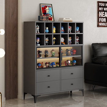 Glass Door Display Cabinet for Home Use in the Living Room, Suitable for Blind Box Toys, Lego Models, Bookcases, Wine Cabinets, and Pop Mart