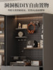 Full Wall Glass Door Perforated Board Display for Living Room, Home Use, Figurine, Lego Model, Bookcase, Wine Cabinet, Integrated Storage Bookshelf