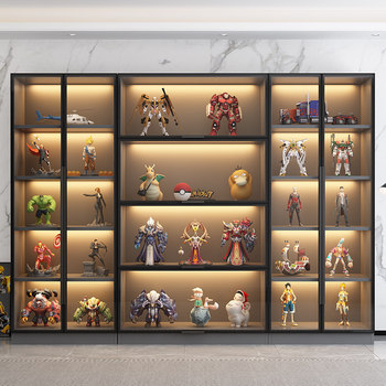 Decorative Glass Door Display Cabinet for Showcasing Toys, Lego Storage, Model Figurines, Building Blocks, Ornaments, Bookcases, Wine Cabinets for Commercial Use