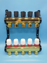 Haijie floor heating temperature control intelligent water separator geothermal water collector brass nickel plating customization